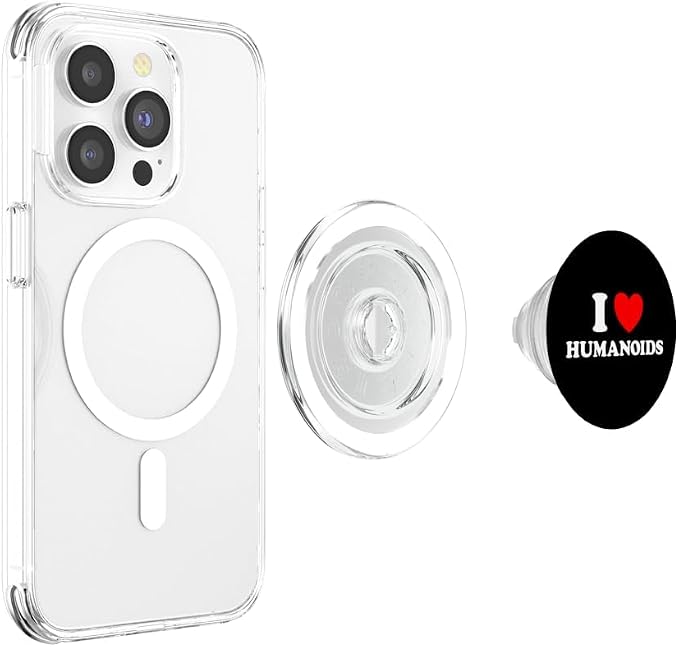 Humanoid Heart Funny Cute Embodied AI Bot Robot Being Fan PopSockets PopGrip for MagSafe - Image 3