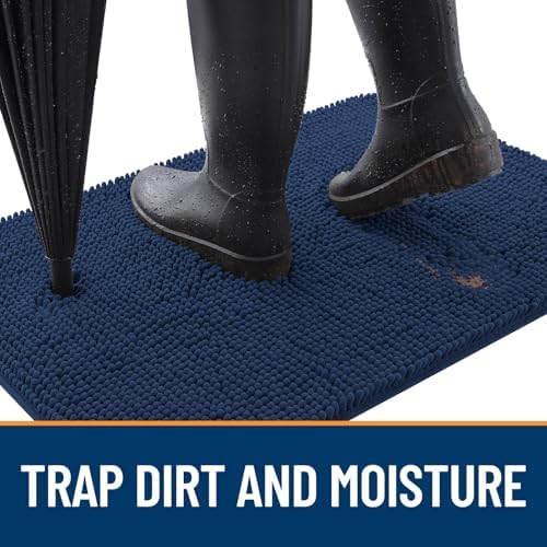 OLANLY Dog Door Mat for Muddy Paws 35x24, Super Absorbent Chenille Mud Mat - Image 2