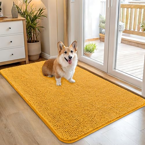 OLANLY Dog Door Mat for Muddy Paws 45x27, Super Absorbent Chenille Mud Mat by OLANLY