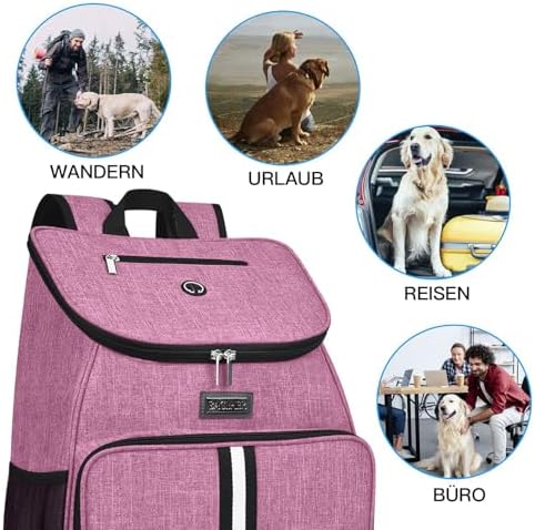 BAGLHER丨Dog Travel Bag, Airline Approved Pet Supplies Backpack, Dog Travel Backpack with 2 Silicone Collapsible Bowls and 2 Food Baskets - Image 6