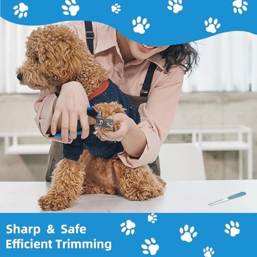 Dog Brush for Shedding,9 PCS in One Pet Slicker Hair Brush Kit with Pet Nail Clipper and File - Dog Cat Grooming Deshedding Undercoat Rake Brush Comb for All Small Large Dogs Cats Blue - Image 6