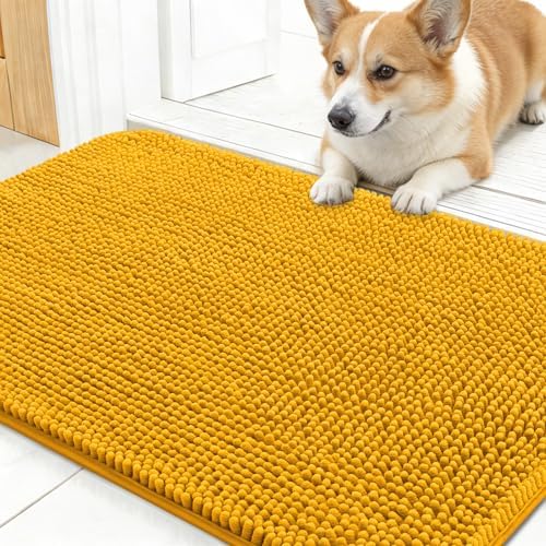 OLANLY Dog Door Mat for Muddy Paws 24x16, Super Absorbent Chenille Mud Mat by OLANLY