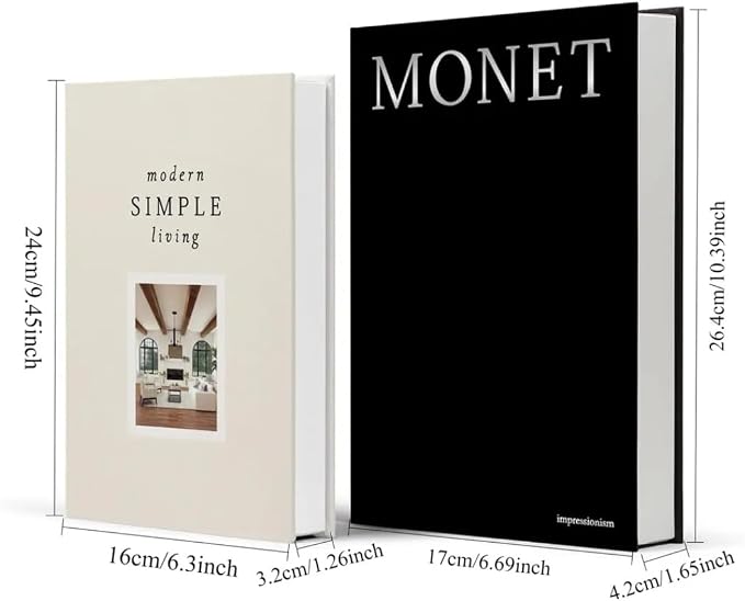 Decorative Books for Home Decor,2 Pcs Modern Minimalist Faux Book for Home Decoration,Coffee Table Decor,Living Room Aesthetic Accent (E2) - Image 2