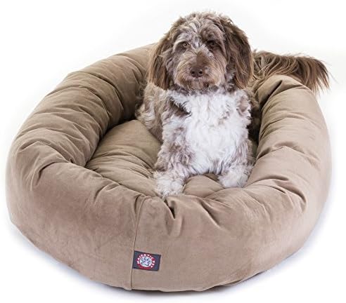 Majestic Pet Suede Calming Dog Bed, 52 Inch X-Large, Round, Washable, Stone by MajesticPet