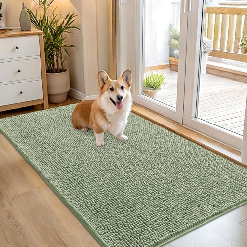 OLANLY Dog Door Mat for Muddy Paws 54x32, Super Absorbent Chenille Mud Mat by OLANLY