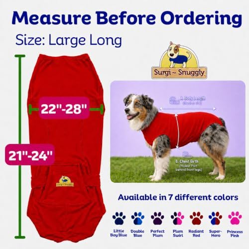 Surgi Snuggly Dog Surgery Recovery Suit, Cone Alternative, Spay/Neuter LL - Image 6