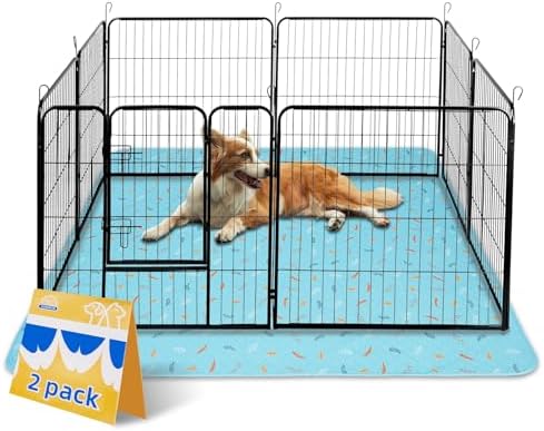 Sunheir Washable Pee Pads for Dogs Extra Large 48" x 60" 2-Pack, Reusable Puppy Pads Pet Training Pads for Dog Playpen Indoor, Waterproof Dog Pee Pads for Puppy Playpen, Whelping Pad - Sky Blue by SUNHEIR