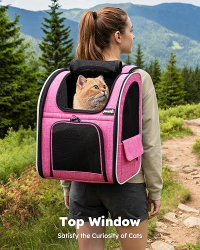 pecute Cat Backpack Extendable, Cat Carrier Backpack with Breathable Window - Image 3