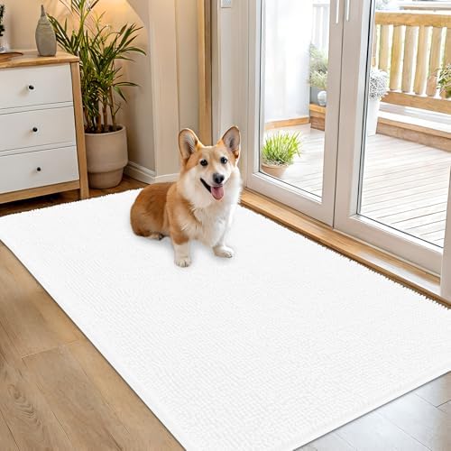 OLANLY Dog Door Mat for Muddy Paws 54x32, Super Absorbent Chenille Mud Mat by OLANLY