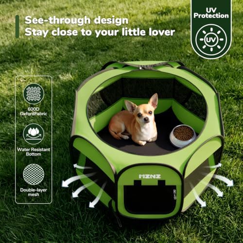 Dog Cat Small Animal Puppy Playpen Crate, Small, Whole Green - Image 6