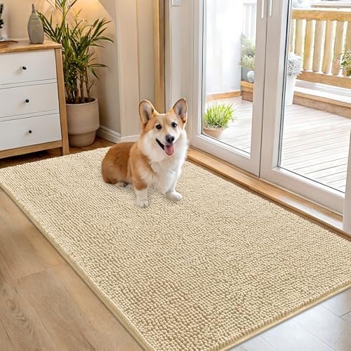 OLANLY Dog Door Mat for Muddy Paws 54x32, Super Absorbent Chenille Mud Mat by OLANLY
