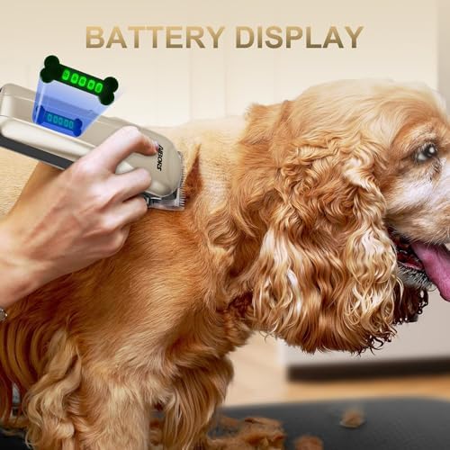 Quiet Dog Grooming Kit - 2000mAh Dog Clippers for Grooming Dog Grooming Clippers for Heavy Thick Hair Coats Waterproof Rechargeable Cordless Clippers Safe and Easy to Clean Home Pet Grooming Gold - Image 7