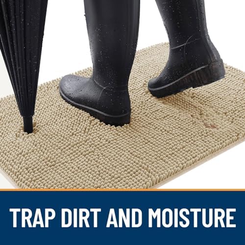 OLANLY Dog Door Mat for Muddy Paws 59x24, Super Absorbent Chenille Mud Mat - Image 2