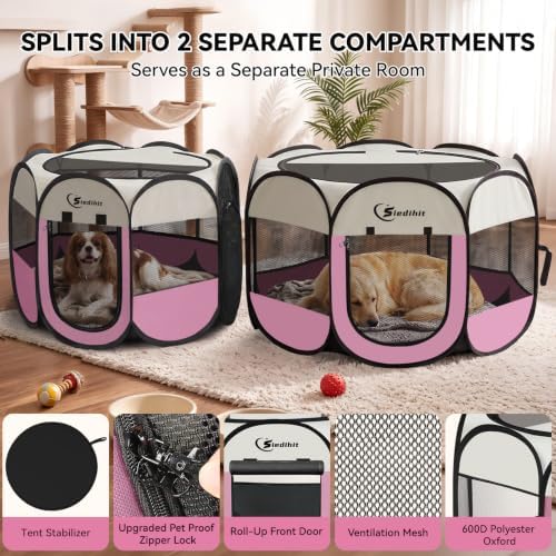 Dog Cat Playpen 2-in-1 Indoor Outdoor for Puppy Pet Recovery After Surgery - Image 5