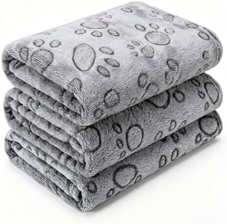 CADONO 1 Pack 3 Blankets for Dog Puppy Cat (Large 41x31'', Grey) by CADONO