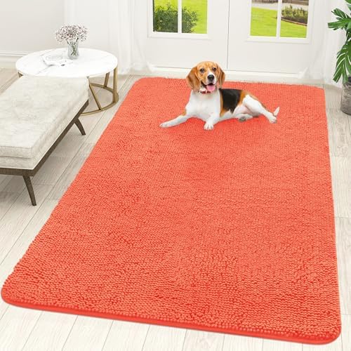 OLANLY Dog Door Mat for Muddy Paws 70x46, Super Absorbent Chenille Mud Mat by OLANLY