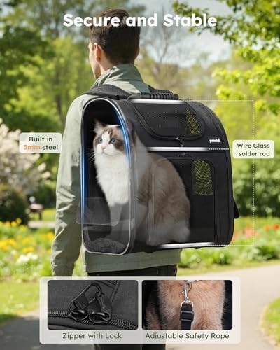 pecute Dog Backpack Expandable, Cat Carrier Backpack Breathable, Large - Image 5