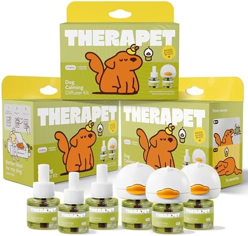 TherapetMD 3-Pack 180-Days Dog Calming Diffuser Kits - Dog Pheromone Diffuser for Stress, Destructive Behavior, Pee Accidents, Separation Anxiety, Aggression & Chewing - Each Include 180-Days Refills by TheraPetMD