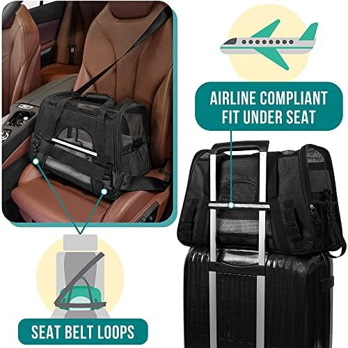 PetAmi Airline Approved Pet Carrier for Cats & Small Dogs, Small, Black - Image 6