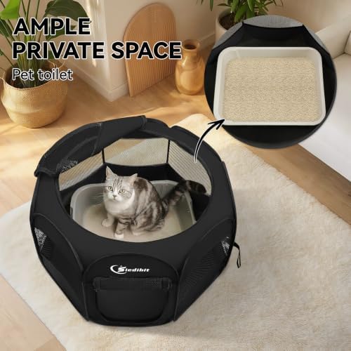 Siedihit Dog Playpen Tent Crate Cage Indoor Outdoor Whole Black Small - Image 6