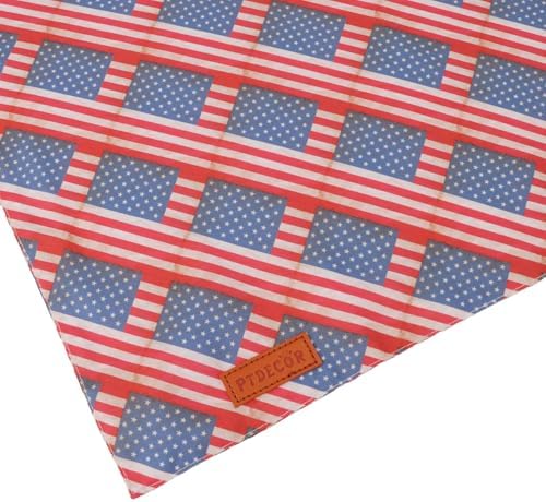 PTDECOR American Flag Dog Bandana, 4th of July Patriotic Pet Scarf, Large - Image 6