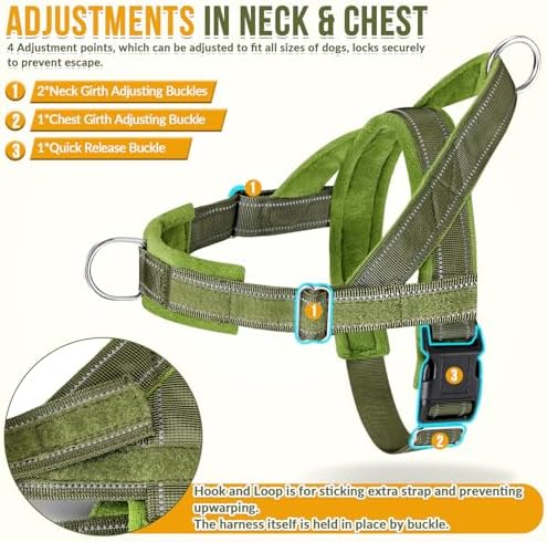 SlowTon No Pull Dog Harness and Leash Set - Heavy Duty, Soft Padded - Image 5