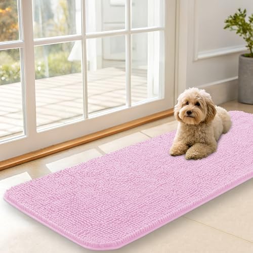 OLANLY Dog Door Mat for Muddy Paws 47x17, Super Absorbent Chenille Mud Mat by OLANLY