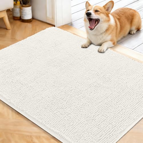 OLANLY Dog Door Mat for Muddy Paws 40x32, Super Absorbent Chenille Mud Mat by OLANLY