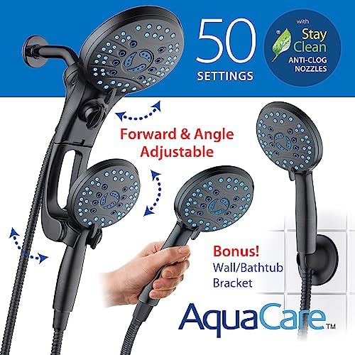 AquaCare 50-mode High Pressure Shower Head Combo with Arm & Dual Power Wash - Image 6