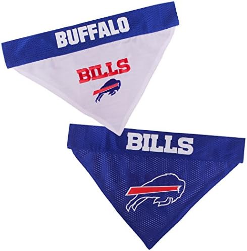 Pets First NFL Buffalo Bills Reversible Bandana Size XX-Large for Dogs & Cats. 2 Sided Sports Bandana, Premium Embroidery Team Logo, Many NFL Teams Available by PETSFIRST
