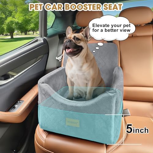 JOEJOY Dog Car Seats for Small Medium Dogs Under 35lbs, Dog Booster Seat with Detachable Washable Cover and Cushion, Memory Foam Pet Car Seat with Safety Belt and Storage Pockets (LG) - Image 4