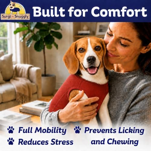 Surgi Snuggly Dog Surgery Recovery Suit, Cone Alternative, Spay/Neuter M - Image 5