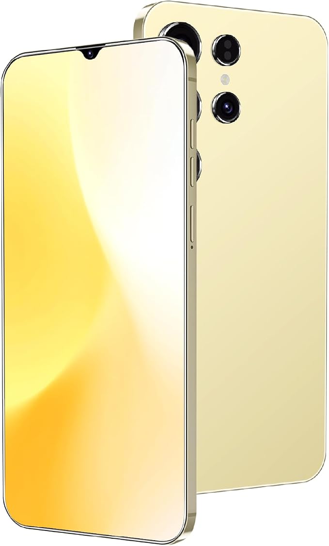 Unlock Phone, 4G Network Android Phone, 6.3-inch Screen, 2GB RAM+16GB ROM/TF 128GB, Dual SIM Cards, Dual Cameras, Suitable for Novice Users (89yellow) by Unknown