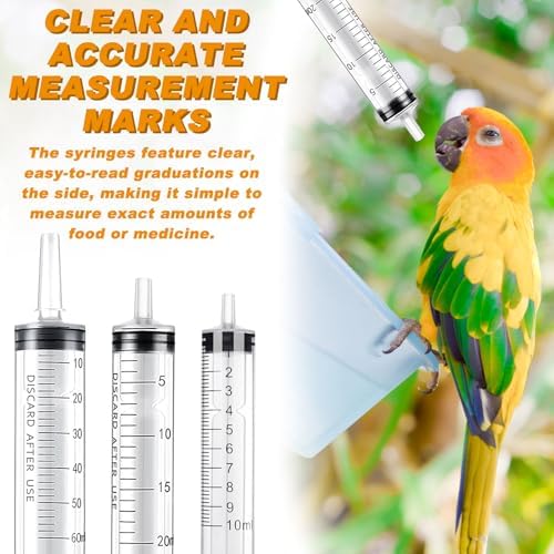 Baby Bird Feeding Syringe Set Baby Bird Parrot Small Pet Manual Feeding Syringe Set for Parrot Small Pet Syringe with Spoon Tip & Tubes (10ml+10ml+20ml+60ml) - Image 4