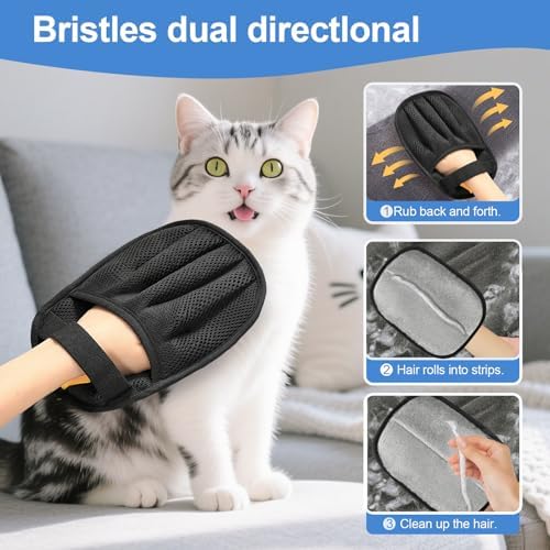 Pet Hair Removal Glove Cat & Dog, Electrostatic Reusable Hair Remover Tool - Image 3