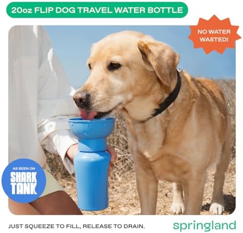 Springland Flip Portable Dog Water Bottle with Collapsible Bowl, Blueberry - Image 3