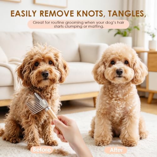 Pet Dematting and Deshedding Comb for Long & Short Dogs and Cats - Image 4