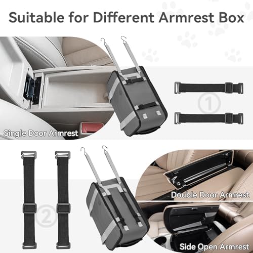 PETSFIT Multipurpose Center Console Dog Car Seat, Airline Approved Dog Car Carrier with Safety Tether and Pockets, Portable Cat Car Seat, Dog Car Seats for Small Dogs, Cats Up to 9 LBS (Deep Grey) - Image 4