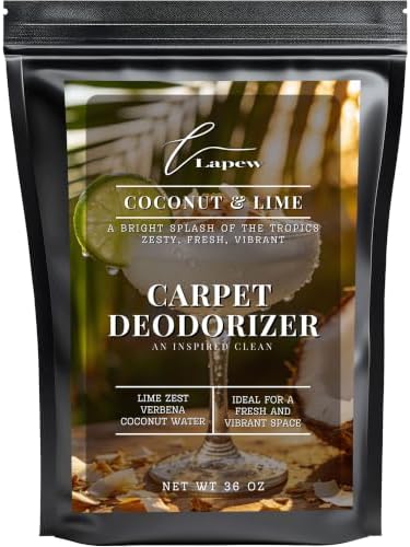 Lapew Coconut & Lime Carpet Deodorizer Powder - Pet Safe Freshener for Vacuuming | Scented Odor Eliminator for Home | 36 oz by Lapew