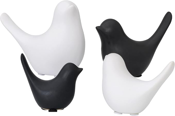Notakia Small Birds Statues Black Modern Farmhouse Decor Deals, Farmhouse Decor for Kitchen Counter, Bathroom Shelf, Living Room, Office Sculpture, Knick Knacks for Shelves by Notakia