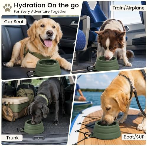 OHMO Spill Proof Collapsible Dog Bowl, 34oz Portable Dog Water Bowl - Image 3
