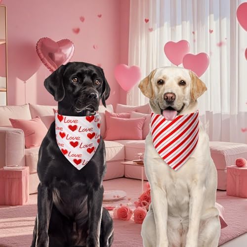 Valentines Dog Bandanas Small 3PCS, 6 Pattern Scarf for Boy Girl - Image 6