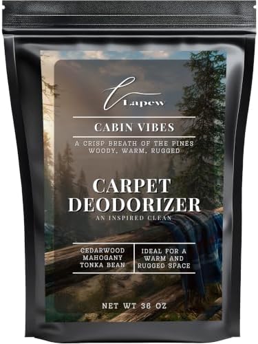 Lapew Cabin Vibes Carpet Deodorizer Powder - Pet Safe Freshener for Vacuuming | Scented Odor Eliminator for Home | 36 oz by Lapew
