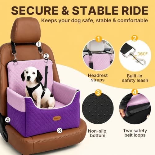 ALL GOOD PET SUPPLIES Dog Car Seat for Small/Medium Dogs Under 35lbs - Image 2