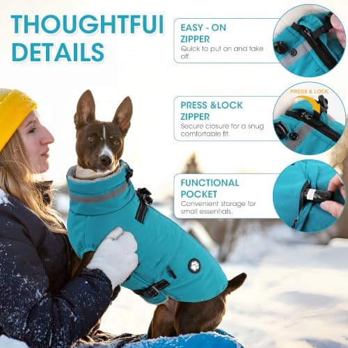 Dogcheer Dog Jackets for X-Large Dogs, Dog Coat with Built-in Harness - Image 6