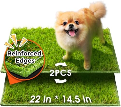 Hompet Artificial Grass for Dogs, 22"x14.5", Professional Dog Grass Mat, Easy to Clean with Drainage Holes, Potty Training Pad and Replacement Fake Grass Turf, Outdoor Rug Patio Lawn Decoration by Hompet
