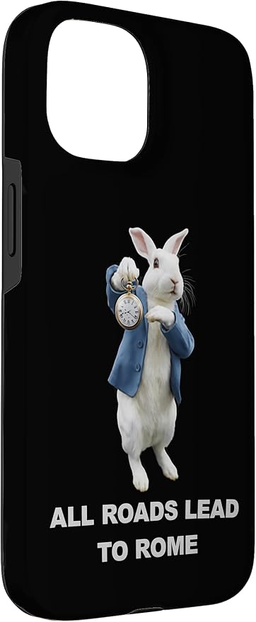 Funny AI Rabbit Meme Tshirt - All Roads Lead to Rome Humor Case for iPhone 15 - Image 3
