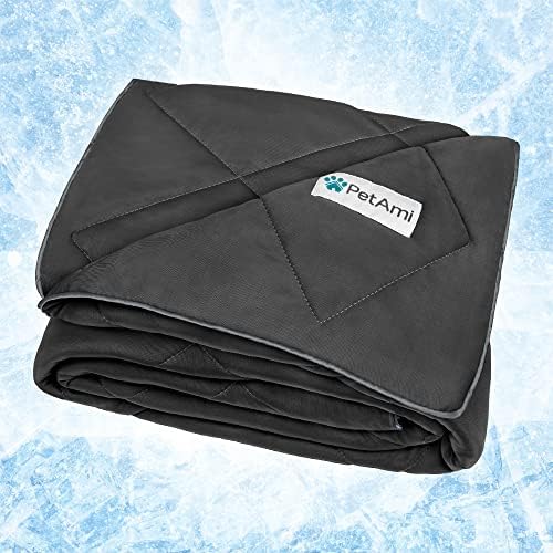 PetAmi Cooling Dog Blanket Lightweight Soft for Medium Pet Cat, 29x40 Grey by PetAmi
