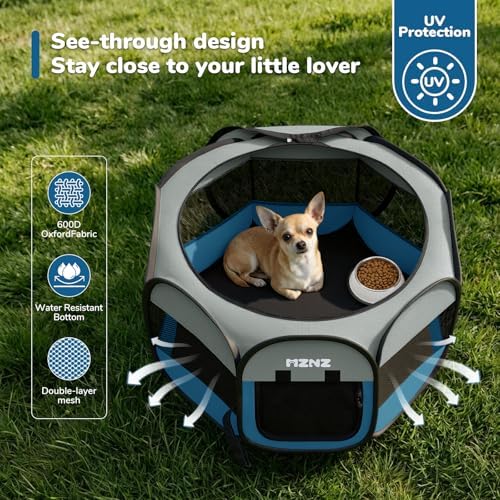 Dog Cat Small Animal Puppy Playpen Crate, Small, Grey Blue - Image 6