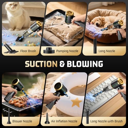 Cordless Car Vacuum Cleaner: 7-in-1 & 16000Pa Suction - Pitch-Black - Image 5